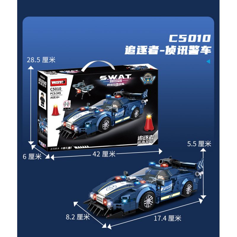 WOMA C5009 5009 non  NGƯỜI NGHE GIÓ THẨM VẤN XE CẢNH SÁT bộ đồ chơi xếp lắp ráp ghép mô hình SWAT CORPS 367 khối