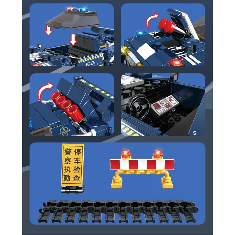 WOMA C5008 5008 non  BẢO VỆ ĐƯỜNG BỘ KIỂM TRA XE CẢNH SÁT bộ đồ chơi xếp lắp ráp ghép mô hình SWAT CORPS 367 khối