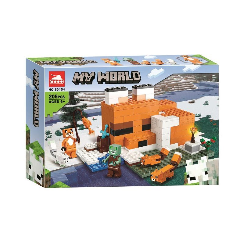 NOT Lego THE FOX LODGE 21178 LARI BELA 60154 xếp lắp ráp ghép mô hình NHÀ NGHỈ CON CÁO Minecraft Game Xây Dựng 193 khối