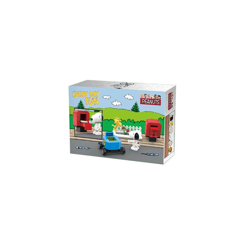 LINOOS LN8070 8070 non  THƯ bộ đồ chơi xếp lắp ráp ghép mô hình Movie & Game SNOOPY MAIL BOX Phim Và Trò Chơi 82 khối