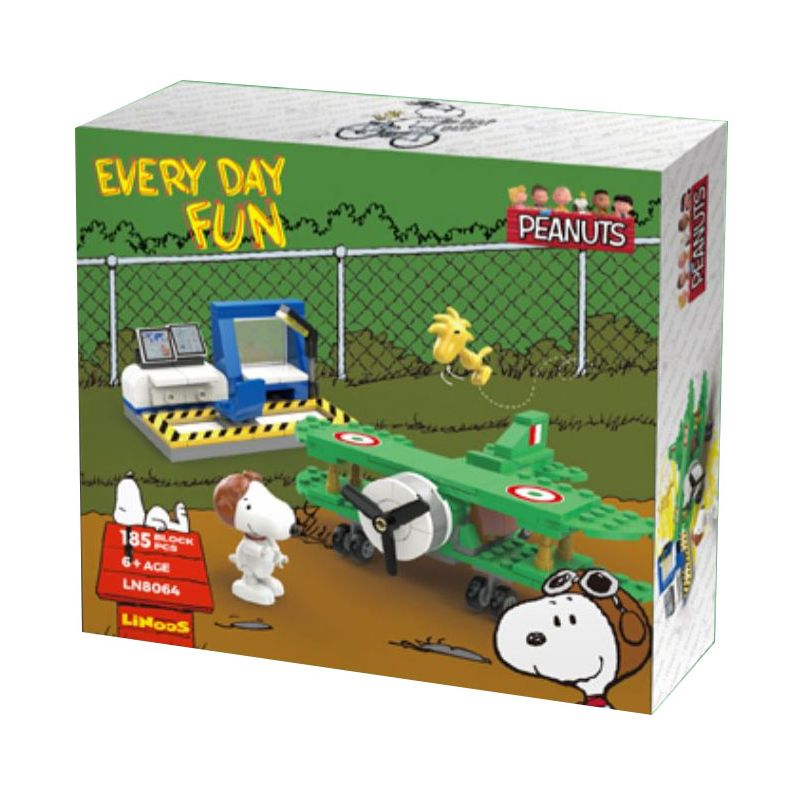LINOOS LN8064 8064 non  CHUYẾN BAY CỎ bộ đồ chơi xếp lắp ráp ghép mô hình Movie & Game SNOOPY Phim Và Trò Chơi 185 khối