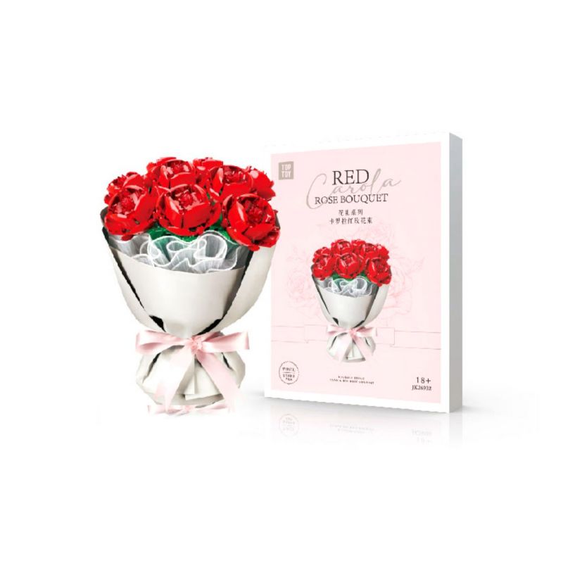 TOP TOY JK26932 26932 non Lego BÓ HOA HỒNG ĐỎ TRÀNG bộ đồ chơi xếp lắp ráp ghép mô hình RED CAROLA ROSE BOUQUET