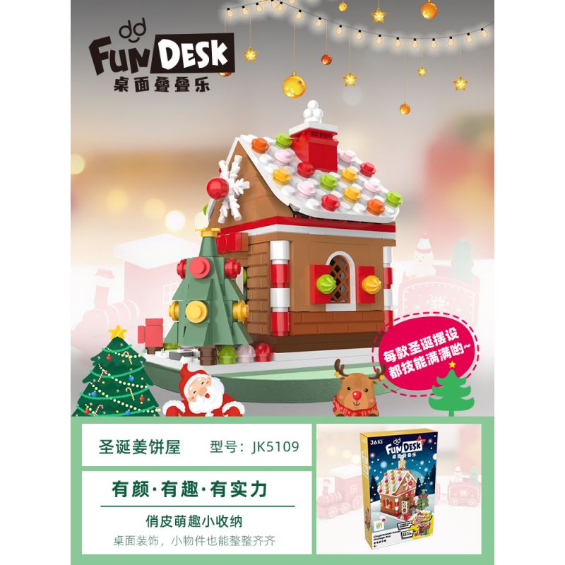 JAKI JK5109 5109 non  NGÔI NHÀ BÁNH GỪNG GIÁNG SINH bộ đồ chơi xếp lắp ráp ghép mô hình FUNDESK 259 khối