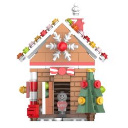 JAKI JK5109 5109 non  NGÔI NHÀ BÁNH GỪNG GIÁNG SINH bộ đồ chơi xếp lắp ráp ghép mô hình FUNDESK 259 khối