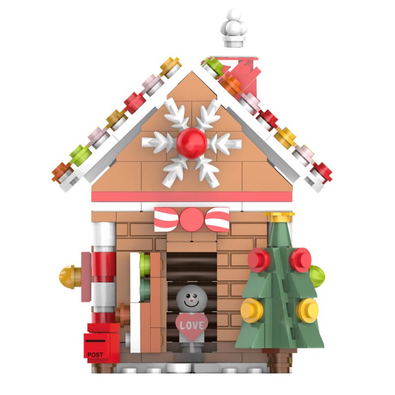 JAKI JK5109 5109 non  NGÔI NHÀ BÁNH GỪNG GIÁNG SINH bộ đồ chơi xếp lắp ráp ghép mô hình FUNDESK 259 khối