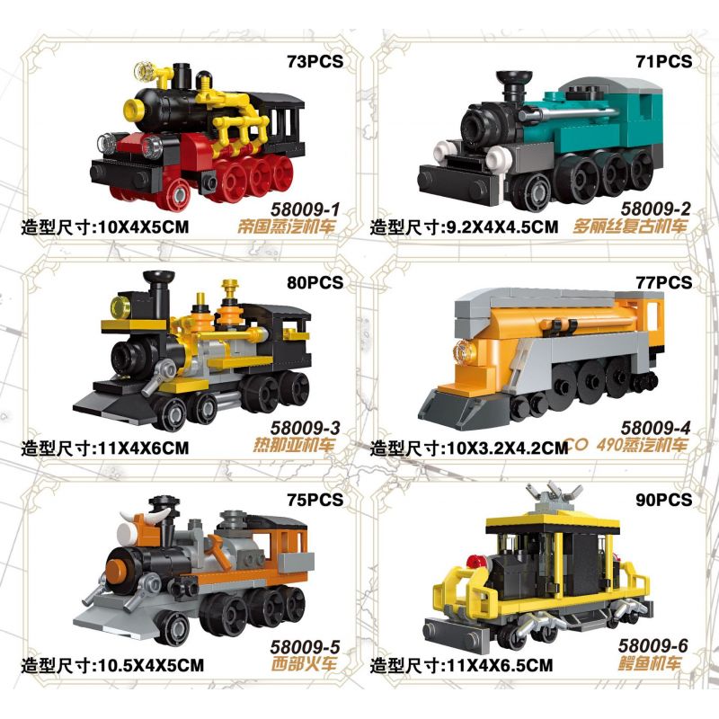 JIESTAR 58009 non  6 ĐOÀN TÀU NHỎ bộ đồ chơi xếp lắp ráp ghép mô hình Creator Sáng Tạo 466 khối