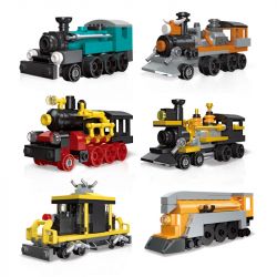 JIESTAR 58009 non  6 ĐOÀN TÀU NHỎ bộ đồ chơi xếp lắp ráp ghép mô hình Creator Sáng Tạo 466 khối