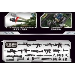 GAOMISI T3016 3016 non  XE TĂNG CHIẾN ĐẤU CHỦ LỰC M1A2 bộ đồ chơi xếp lắp ráp ghép mô hình Military Army BATTLE TANK M1A2 Quân Sự Bộ Đội 1968 khối