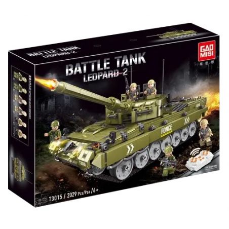 GAOMISI T3015 3015 non  XE TĂNG CHIẾN ĐẤU CHỦ LỰC LEOPARD 2 bộ đồ chơi xếp lắp ráp ghép mô hình Military Army BATTLE TANK LEOPARD 2 Quân Sự Bộ Đội 2029 khối