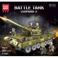 GAOMISI T3015 3015 non  XE TĂNG CHIẾN ĐẤU CHỦ LỰC LEOPARD 2 bộ đồ chơi xếp lắp ráp ghép mô hình Military Army BATTLE TANK LEOPARD 2 Quân Sự Bộ Đội 2029 khối