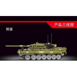 GAOMISI T3015 3015 non  XE TĂNG CHIẾN ĐẤU CHỦ LỰC LEOPARD 2 bộ đồ chơi xếp lắp ráp ghép mô hình Military Army BATTLE TANK LEOPARD 2 Quân Sự Bộ Đội 2029 khối