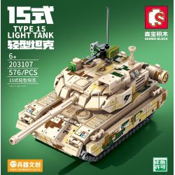 SEMBO 203107 non  XE TĂNG HẠNG NHẸ KIỂU 15 bộ đồ chơi xếp lắp ráp ghép mô hình Military Army TYPE 15 LIGHT TANK Quân Sự Bộ Đội 576 khối