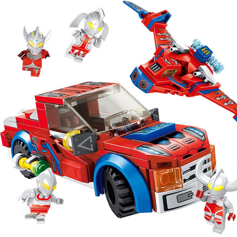 PanlosBrick 690018 Panlos Brick 690018 non Lego ULTRAMAN 8 TRONG 2 FIGHTER RACING CHASE bộ đồ chơi xếp lắp ráp ghép mô hình Speed Champions Racing Cars Đua Xe Công Thức