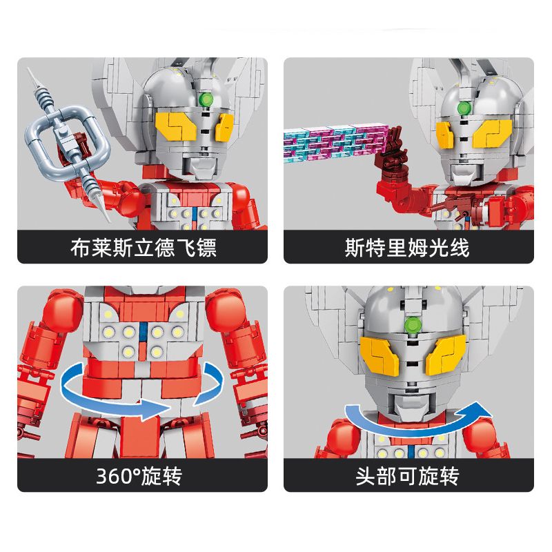 PanlosBrick 690029 Panlos Brick 690029 non  SIÊU NHÂN KHOAI MÔN bộ đồ chơi xếp lắp ráp ghép mô hình Ultraman Vệ Binh Vũ Trụ Siêu Nhân Điện Quang 579 khối