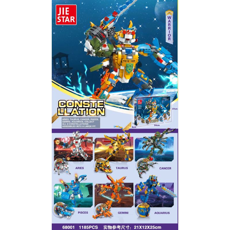 JIESTAR 68001 non  MƯỜI HAI CHÒM SAO BIẾN DẠNG CƠ GIÁP (PHẦN 1) 6 CÁCH KẾT HỢP bộ đồ chơi xếp lắp ráp ghép mô hình Military Army CONSTE LLATION WARRIOR Quân Sự Bộ Đội 1185 khối