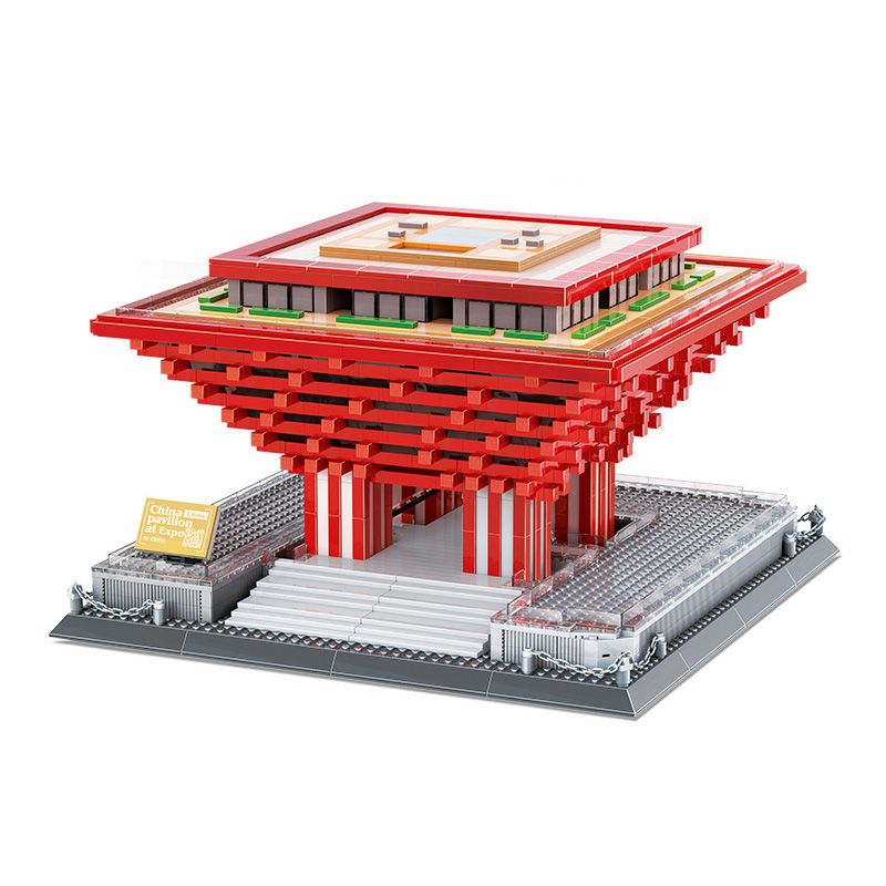 WANGE 7210 non Lego TRIỂN LÃM THẾ GIỚI THƯỢNG HẢI GIAN HÀNG TRUNG QUỐC bộ đồ chơi xếp lắp ráp ghép mô hình Buildings CHINA PAVILION AT EXPO 3049 khối