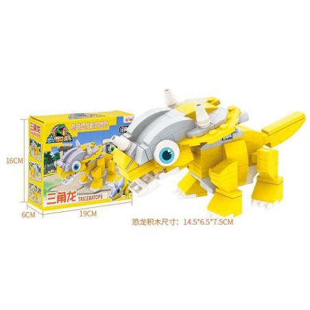 EAKI NBXJ1002 1002 non  XE RỒNG NỔ XINQI TRICERATOPS bộ đồ chơi xếp lắp ráp ghép mô hình 131 khối