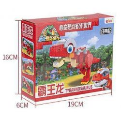 EAKI NBXJ1001 1001 non  XE RỒNG NỔ XINQI TYRANNOSAURUS REX bộ đồ chơi xếp lắp ráp ghép mô hình 136 khối