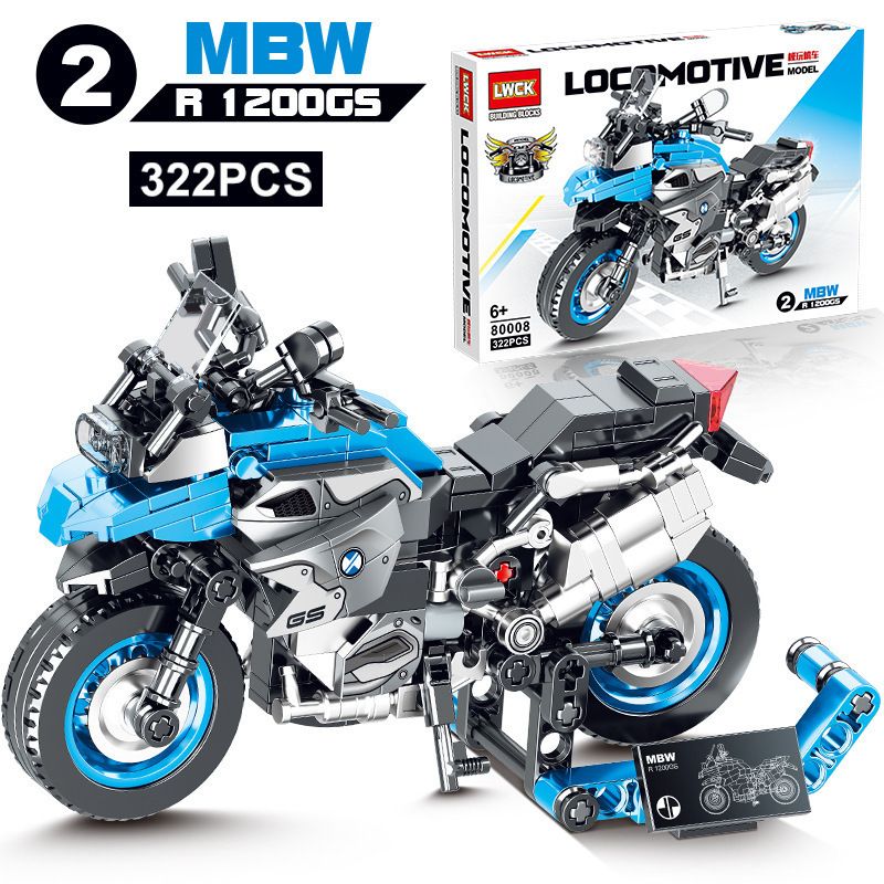 LWCK 80008-2 non  BMW R1200GS bộ đồ chơi xếp lắp ráp ghép mô hình Motorcycle Motorbike BMW R 1200GS Xe Hai Bánh 322 khối