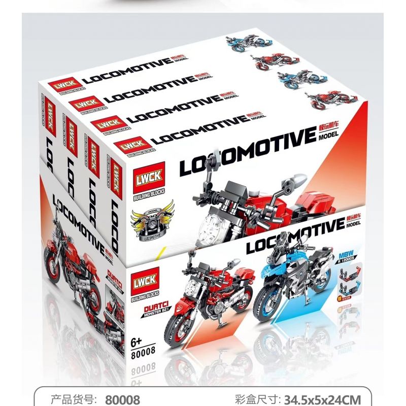 LWCK 80008-2 non  BMW R1200GS bộ đồ chơi xếp lắp ráp ghép mô hình Motorcycle Motorbike BMW R 1200GS Xe Hai Bánh 322 khối