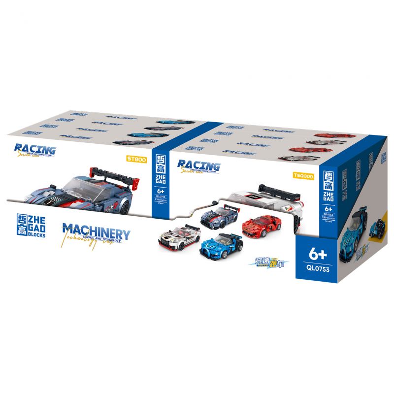 ZHEGAO QL0753-4 0753-4 non  ĐỘI ĐUA NORBU DN2000 bộ đồ chơi xếp lắp ráp ghép mô hình