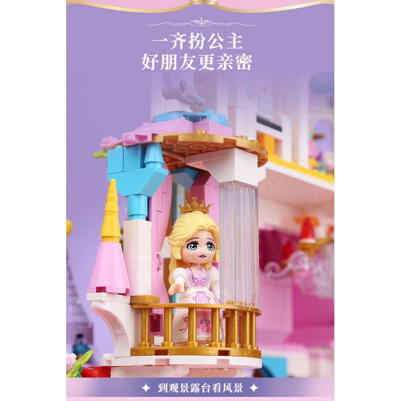 Enlighten 32022 Qman 32022 non  LÂU ĐÀI HOA SAY bộ đồ chơi xếp lắp ráp ghép mô hình Girl Con Gái 2482 khối