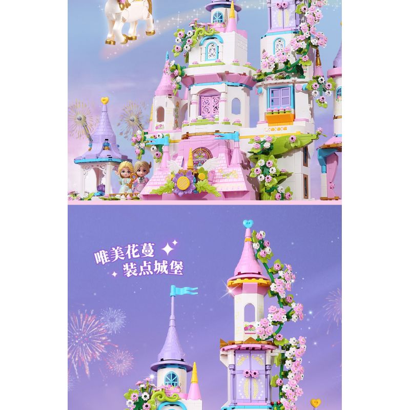 Enlighten 32022 Qman 32022 non  LÂU ĐÀI HOA SAY bộ đồ chơi xếp lắp ráp ghép mô hình Girl Con Gái 2482 khối