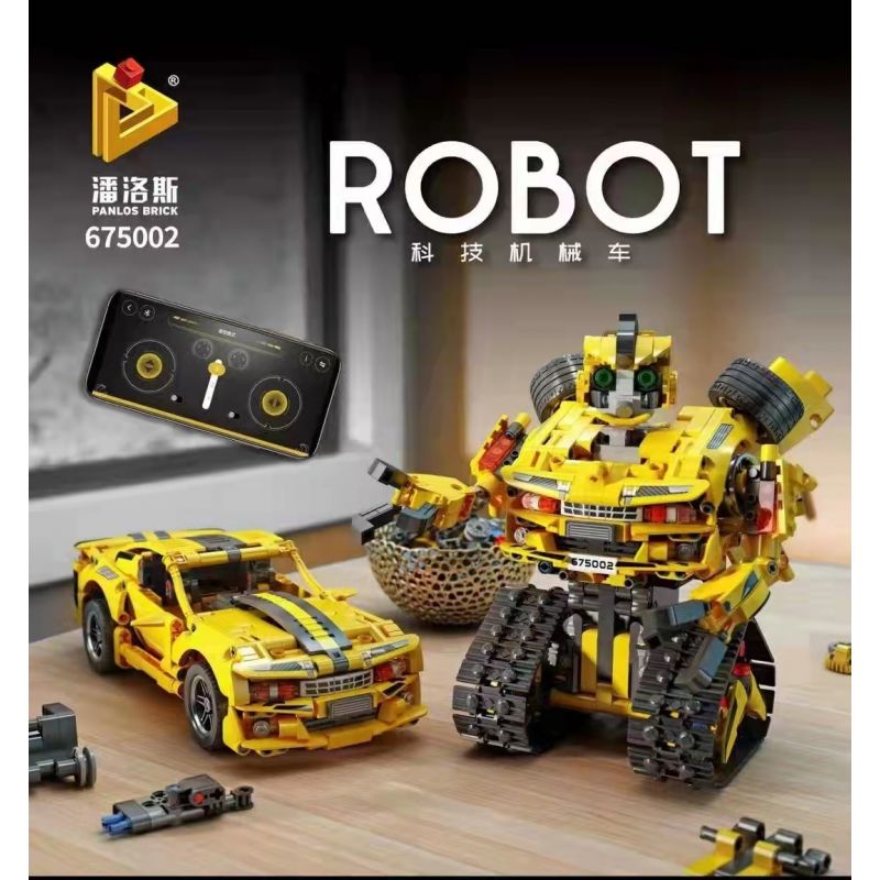PanlosBrick 675002 Panlos Brick 675002 non  TECH MECHANIC CAR DIY LẬP TRÌNH ROBOT bộ đồ chơi xếp lắp ráp ghép mô hình 901 khối