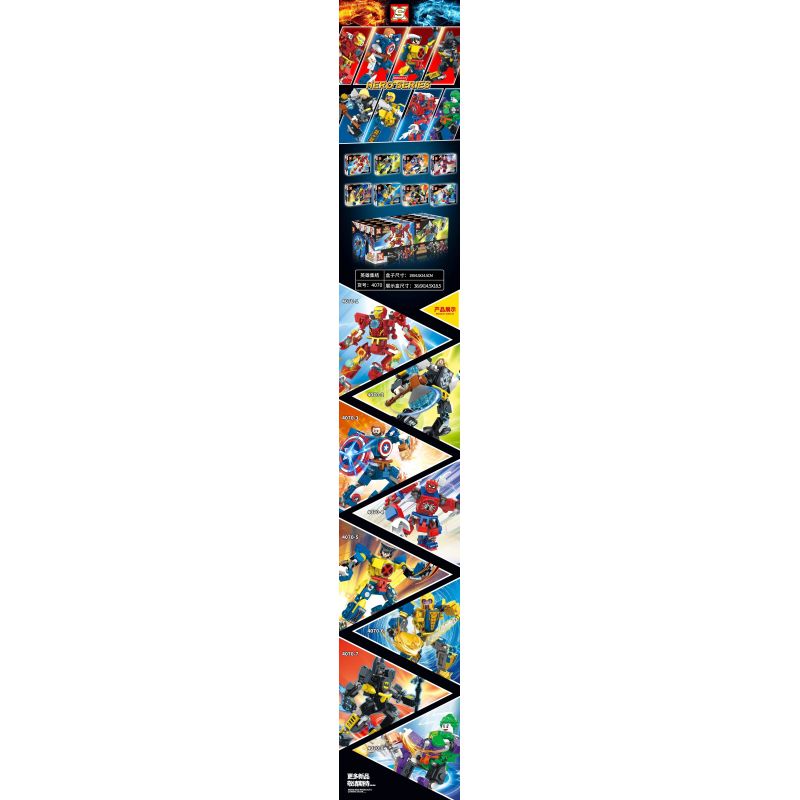 SX 4070 non Lego CÁC ANH HÙNG LẮP RÁP 8 KIỂU NGƯỜI NHỆN THOR ĐỘI TRƯỞNG MỸ SÓI THANOS DƠI JOKER bộ đồ chơi xếp lắp ráp ghép mô hình Marvel Super Heroes Siêu Anh Hùng Marvel