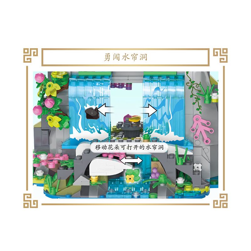 HAPPY BUILD SHINEYU XINYU YC-32005 32005 YC32005 non  HAVOC IN HEAVEN - NÚI HOA QUẢ bộ đồ chơi xếp lắp ráp ghép mô hình Movie & Game Phim Và Trò Chơi 1185 khối