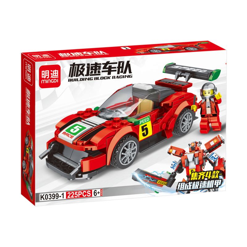 MINGDI LEIBAO K0399 0399 non  TỐC ĐỘ KẾT HỢP MECH 4 bộ đồ chơi xếp lắp ráp ghép mô hình 869 khối