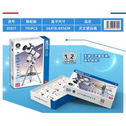 ZHEGAO 01017 01050 non  KÍNH THIÊN VĂN bộ đồ chơi xếp lắp ráp ghép mô hình AEROSPACE 751 khối