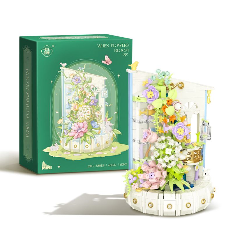 WEIGHT 6010 non Lego HOA NỞ VEN SÔNG bộ đồ chơi xếp lắp ráp ghép mô hình Flowers WHEN FLOWERS 632 khối