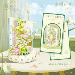 WEIGHT 6010 non  HOA NỞ VEN SÔNG bộ đồ chơi xếp lắp ráp ghép mô hình Flowers WHEN FLOWERS 632 khối