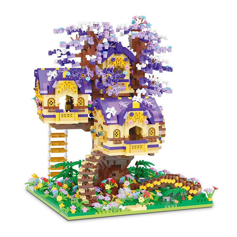 MOYU BLOCK MY92015 92015 non Lego NGÔI NHÀ TRÊN CÂY YÊU TINH bộ đồ chơi xếp lắp ráp ghép mô hình Modular Buildings ELF TREE HOUSE Mô Hình Nhà Cửa 3308 khối