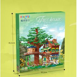 MOYU BLOCK MY92015 92015 non  NGÔI NHÀ TRÊN CÂY YÊU TINH bộ đồ chơi xếp lắp ráp ghép mô hình Modular Buildings ELF TREE HOUSE Mô Hình Nhà Cửa 3308 khối