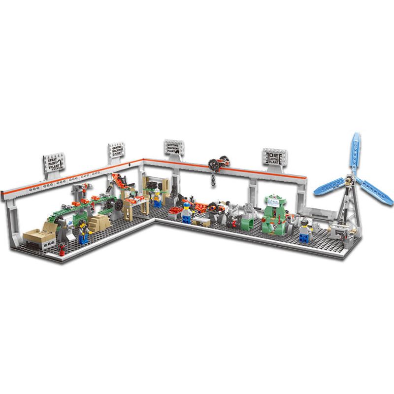 QIZHILE 80007 non Lego MÔ HÌNH THỜI ĐẠI CÔNG NGHIỆP 4 bộ đồ chơi xếp lắp ráp ghép mô hình INDUSTRIAL 732 khối