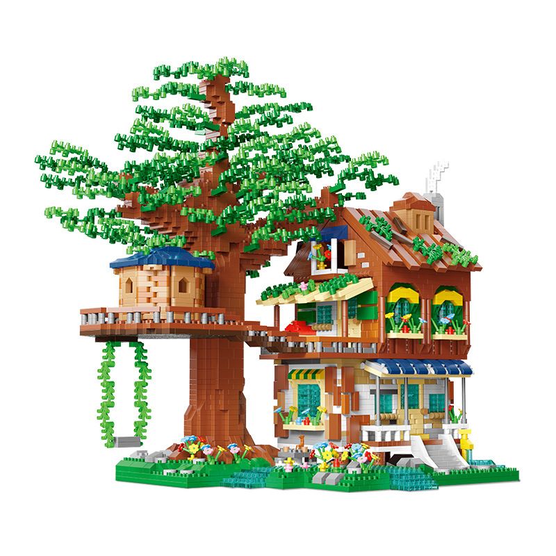 MOYU BLOCK MY92014 92014 non Lego NHÀ CÂY BUỔI SÁNG bộ đồ chơi xếp lắp ráp ghép mô hình Modular Buildings TREE HOUSE Mô Hình Nhà Cửa 4076 khối