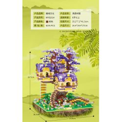MOYU BLOCK MY92014 92014 non  NHÀ CÂY BUỔI SÁNG bộ đồ chơi xếp lắp ráp ghép mô hình Modular Buildings TREE HOUSE Mô Hình Nhà Cửa 4076 khối