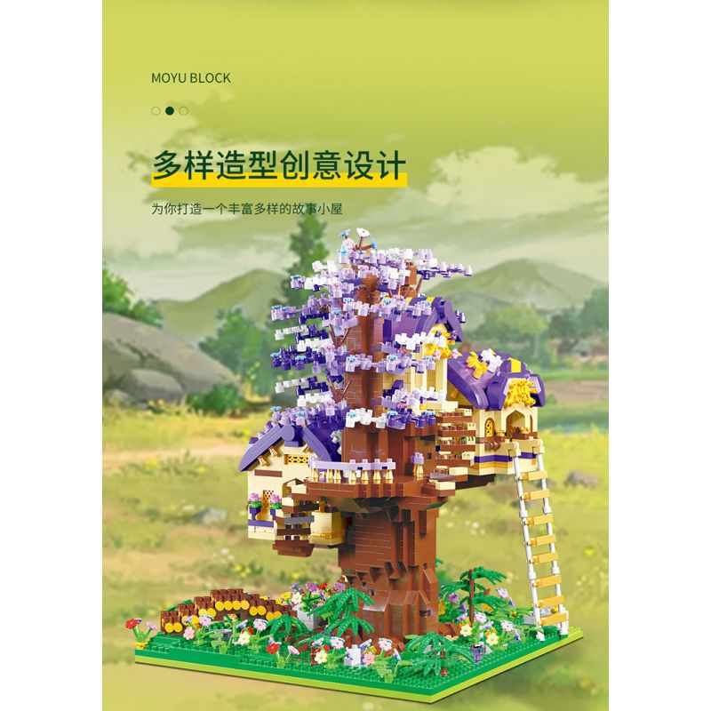 MOYU BLOCK MY92014 92014 non  NHÀ CÂY BUỔI SÁNG bộ đồ chơi xếp lắp ráp ghép mô hình Modular Buildings TREE HOUSE Mô Hình Nhà Cửa 4076 khối