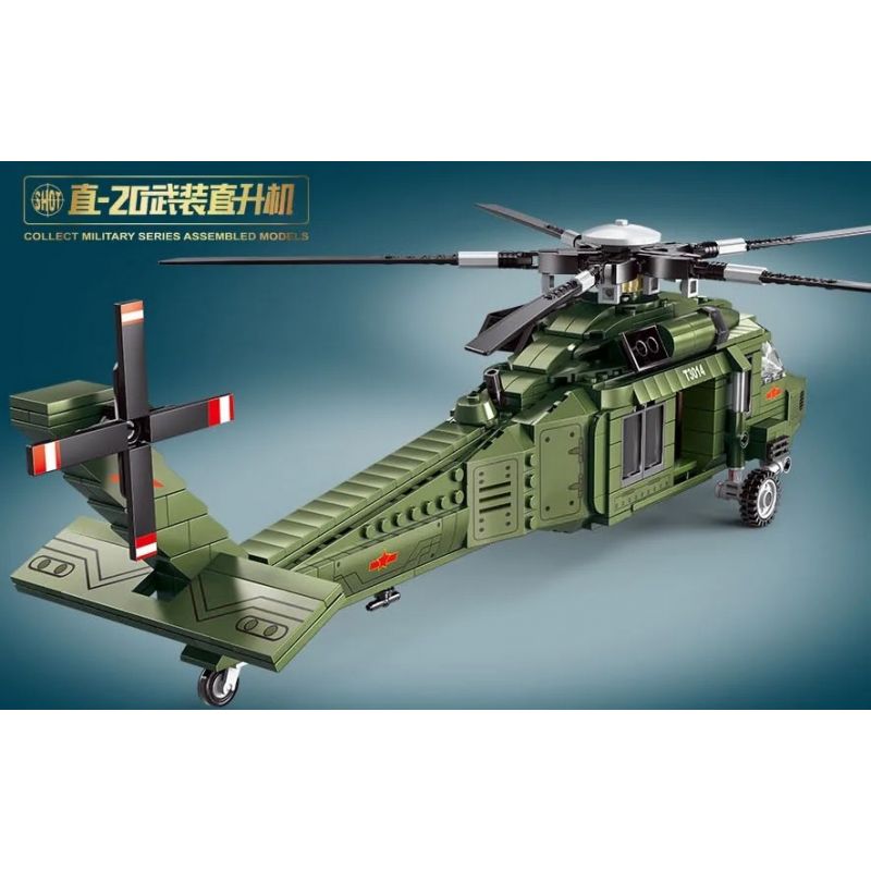 GAOMISI T3014 3014 non  TRỰC THĂNG VŨ TRANG ZHI-20 bộ đồ chơi xếp lắp ráp ghép mô hình Flourishing Age Strengthen The Army TANK & MILITARY 718 khối
