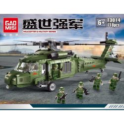 GAOMISI T3014 3014 non  TRỰC THĂNG VŨ TRANG ZHI-20 bộ đồ chơi xếp lắp ráp ghép mô hình Flourishing Age Strengthen The Army TANK & MILITARY 718 khối