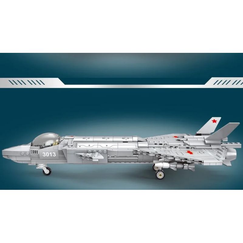 GAOMISI T3013 3013 non  MÁY BAY CHIẾN ĐẤU J-20 bộ đồ chơi xếp lắp ráp ghép mô hình Flourishing Age Strengthen The Army TANK & MILITARY 768 khối