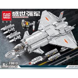 GAOMISI T3013 3013 non  MÁY BAY CHIẾN ĐẤU J-20 bộ đồ chơi xếp lắp ráp ghép mô hình Flourishing Age Strengthen The Army TANK & MILITARY 768 khối