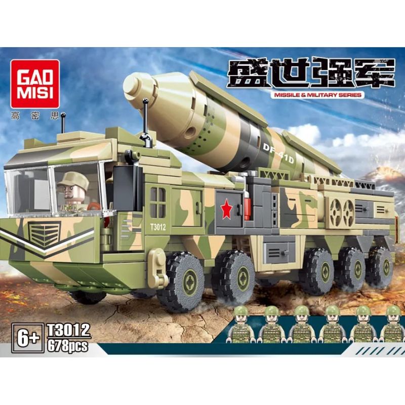 GAOMISI T3012 3012 non  XE TÊN LỬA ĐẠN ĐẠO DONGFENG 41 bộ đồ chơi xếp lắp ráp ghép mô hình Flourishing Age Strengthen The Army TANK & MILITARY 678 khối