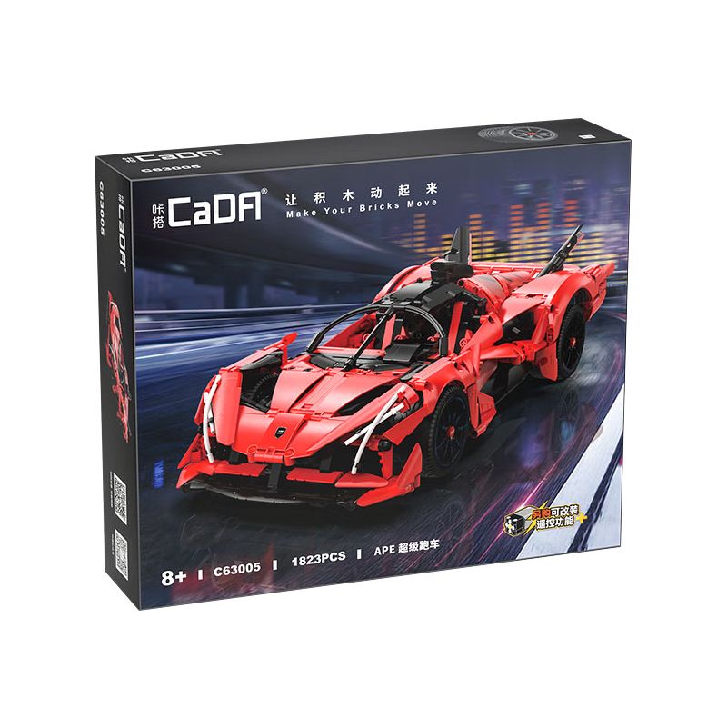 CADA DOUBLEE C63005 63005 non  SIÊU XE APE tỷ lệ 1:10 bộ đồ chơi xếp lắp ráp ghép mô hình Speed Champions Racing Cars APE SUPERCAR Đua Xe Công Thức 1823 khối