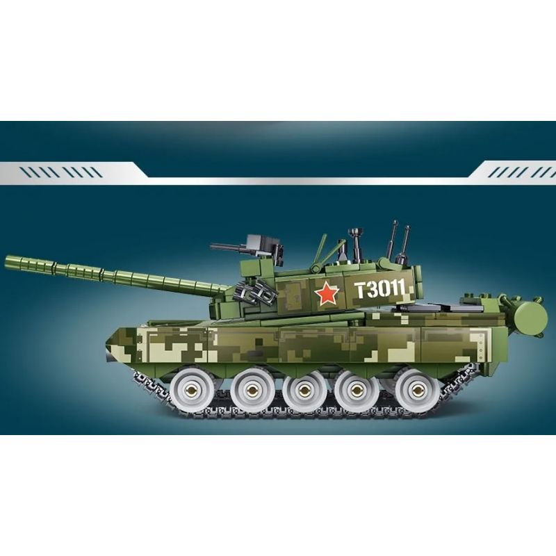 GAOMISI T3011 3011 non  XE TĂNG CHIẾN ĐẤU CHỦ LỰC 99A bộ đồ chơi xếp lắp ráp ghép mô hình Flourishing Age Strengthen The Army TANK & MILITARY 678 khối