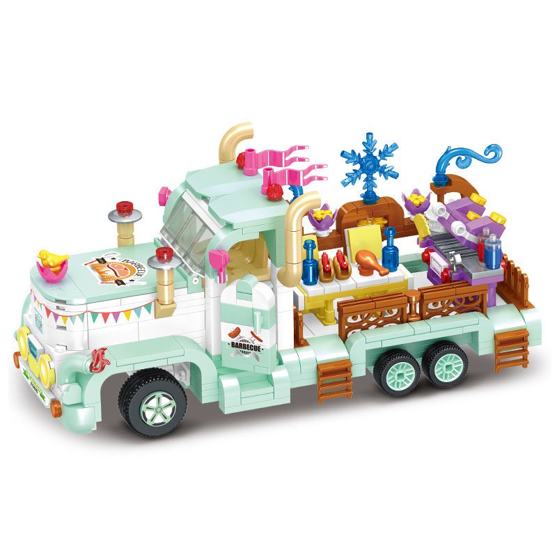 WEIGHT 2123 non Lego SUY NGHĨ HAI LẦN VỀ NƯỚNG bộ đồ chơi xếp lắp ráp ghép mô hình GOURMET CARS 627 khối