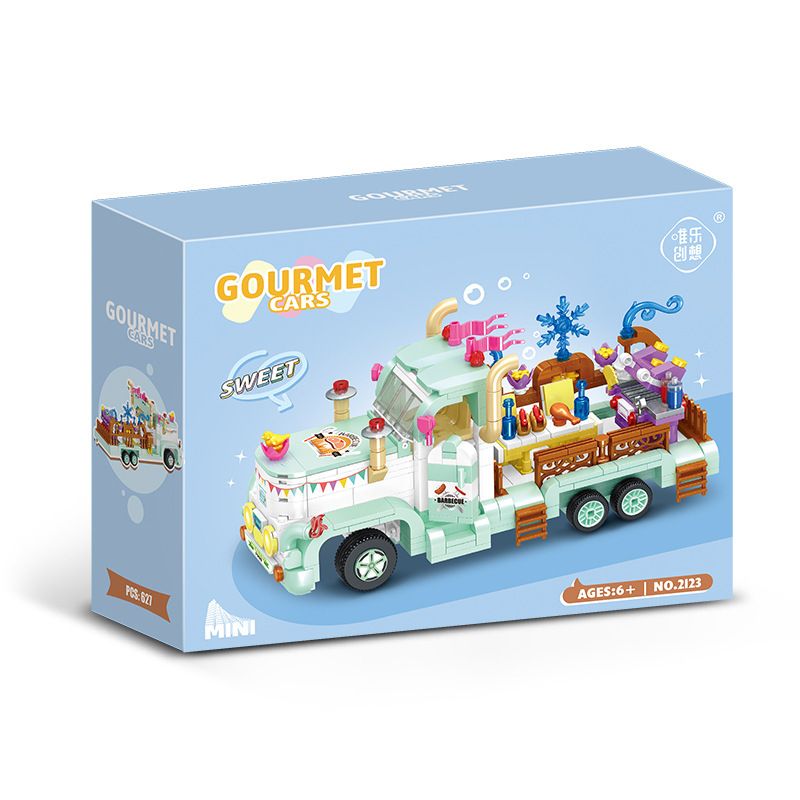 WEIGHT 2123 non  SUY NGHĨ HAI LẦN VỀ NƯỚNG bộ đồ chơi xếp lắp ráp ghép mô hình GOURMET CARS 627 khối