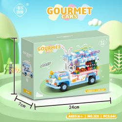 WEIGHT 2121 non  THỎ ĐÓI QUÁ bộ đồ chơi xếp lắp ráp ghép mô hình GOURMET CARS 641 khối